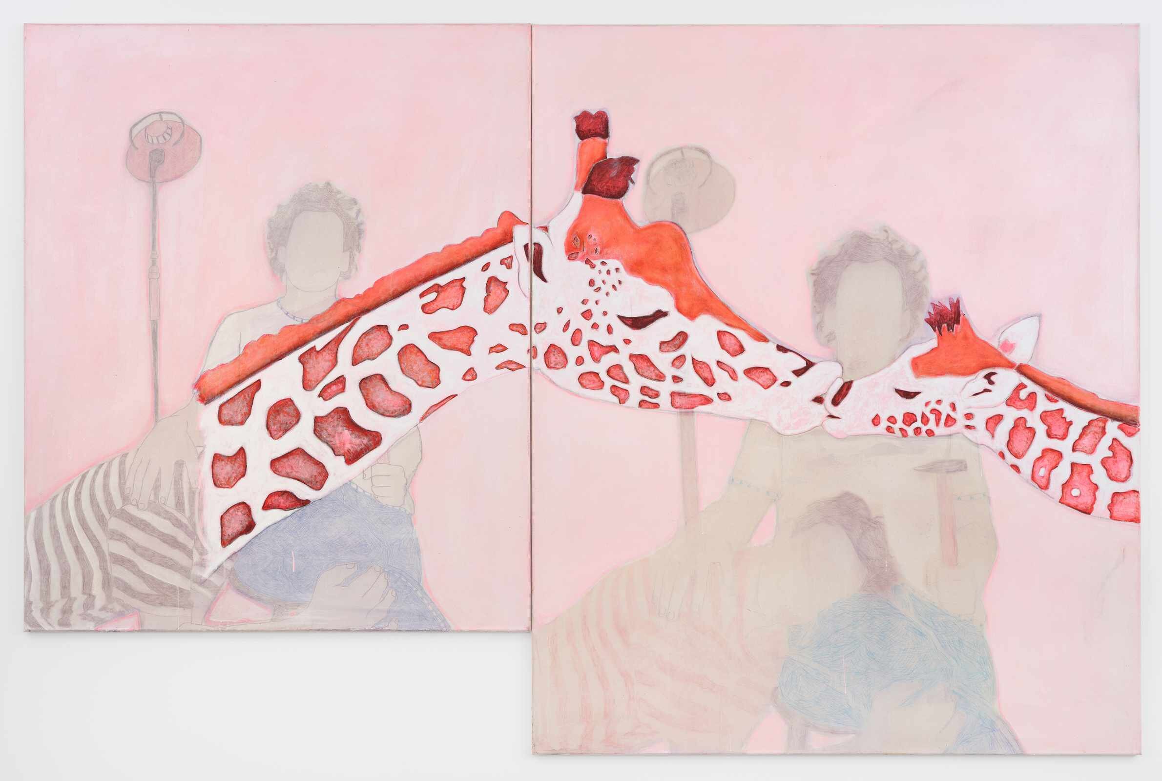 Christoph Matthes, <i>The silence of hammers</i>, 2021. mixed media on canvas, 66 7/8 x 108 1/4 in (169.9 x 275 cm).jpg